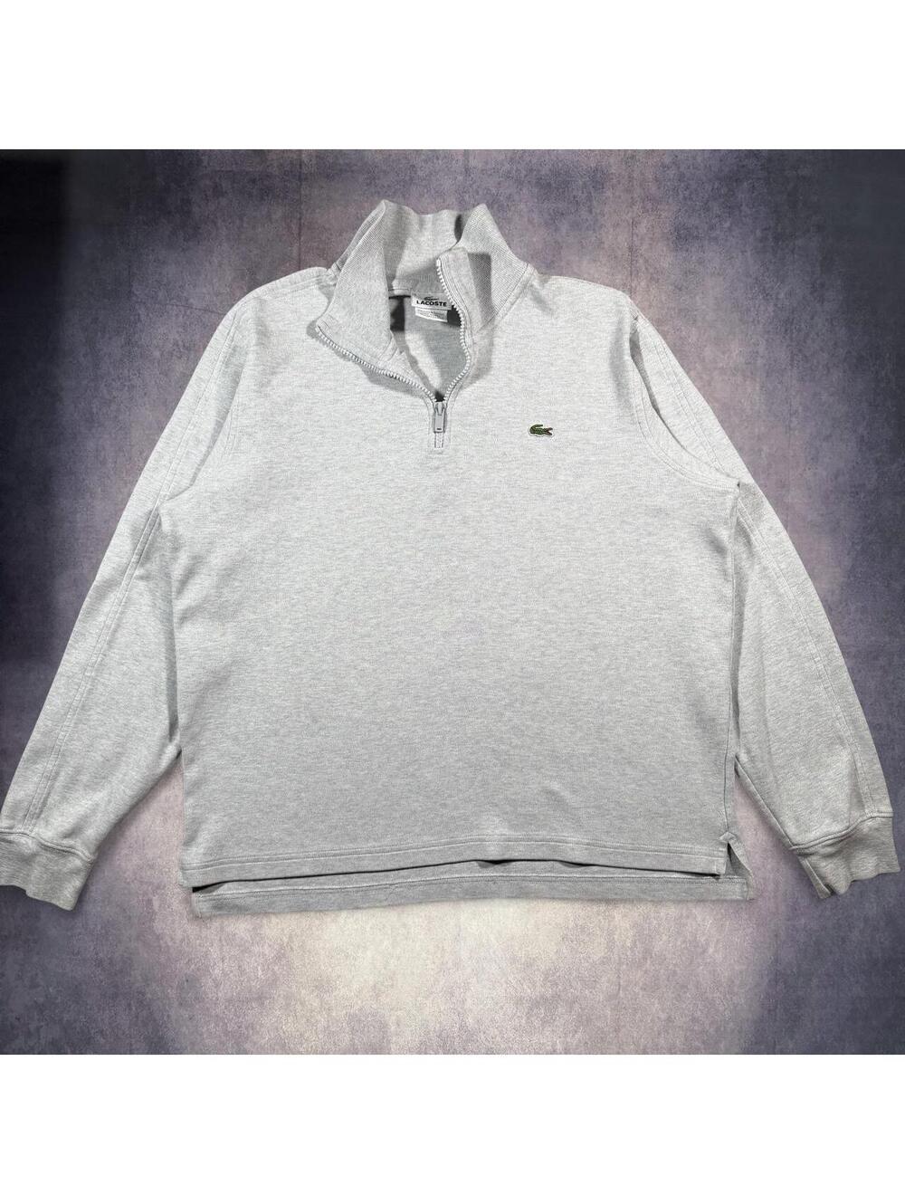 Lacoste Gray Quarter Zip Pullover Sweatshirt